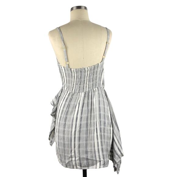 L*SPACE Black White Striped Mini Dress Size Medium Cotton Summer - Picture 2 of 5